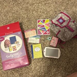 American girl school backpack set